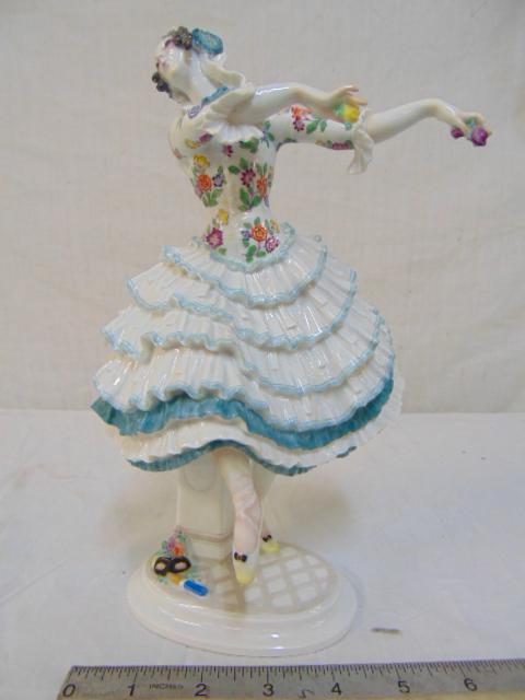 Meissen porcelain figure, dancer, lady with floral (1 of 6)