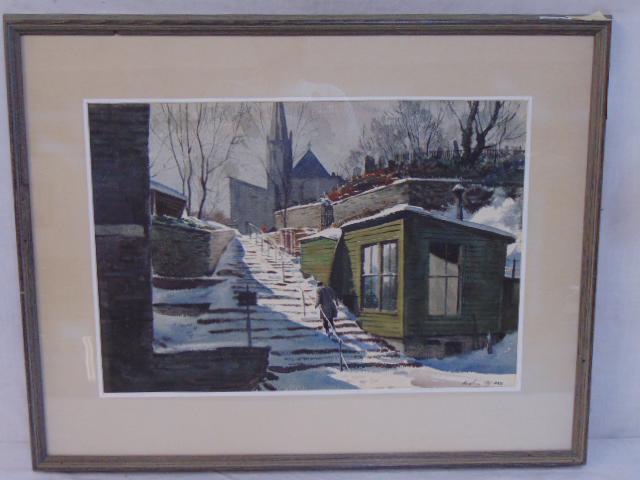 Painting, winter scene, signed Kingshaw (?), ANA, (1 of 4)
