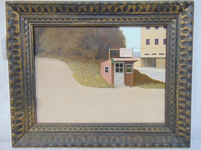 Painting, "State Holiday", A. Phillips (written on: Painting, "State Holiday", A. Phillips (written on back, front unsigned, oil on Masonite, 12" by 16"