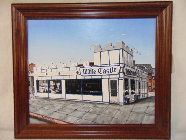 Painting, "White Castle", signed Herbert, oil on (1 of 4)