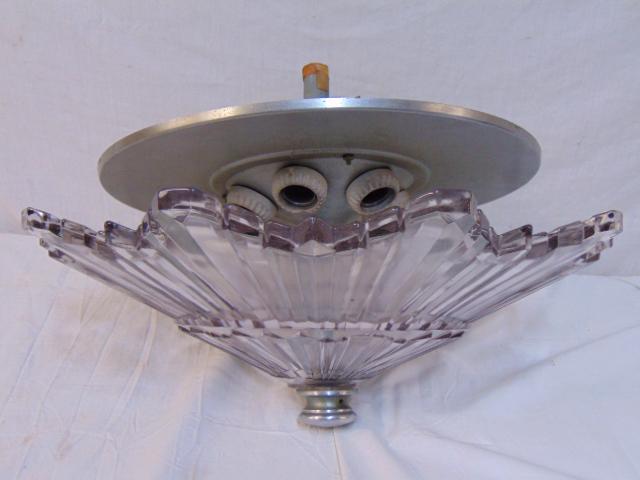 Art Deco ceiling fixture, multi socket ceiling plate (1 of 4)