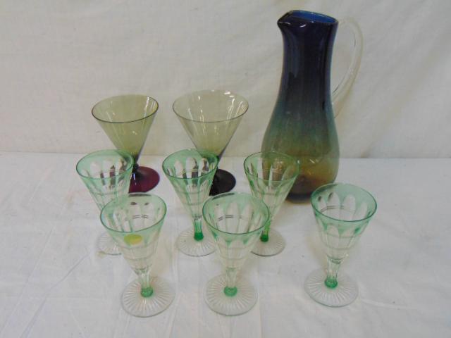 Collection of glass, pitcher, pair of glasses, 6 other (1 of 9)