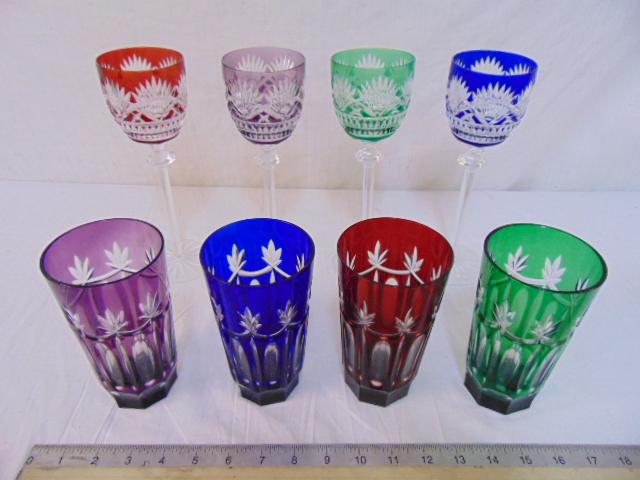 Bohemian goblets, 4 stems/wine, 4 tumblers/water (1 of 5)