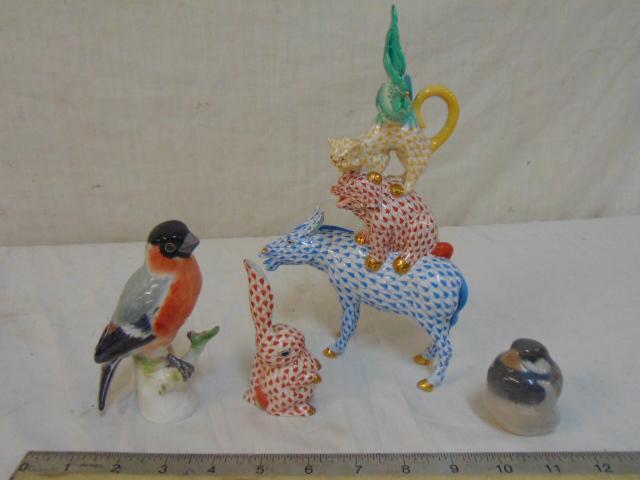 Lot porcelain figures, Herend, KPM & Copenhagen, all in (1 of 8)