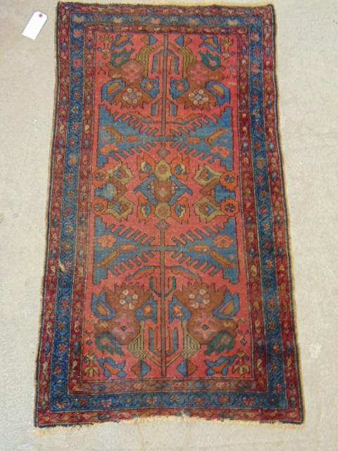 Small scatter rug, in red & blue, 56" by 31" (1 of 4)
