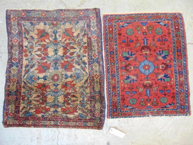 Two small Persian scatter rugs, floral designs, one in (1 of 6)