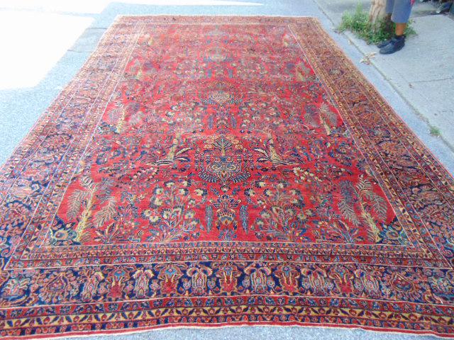 Room Size Persian estate carpet, 16'7" by 10'3", good (1 of 9)
