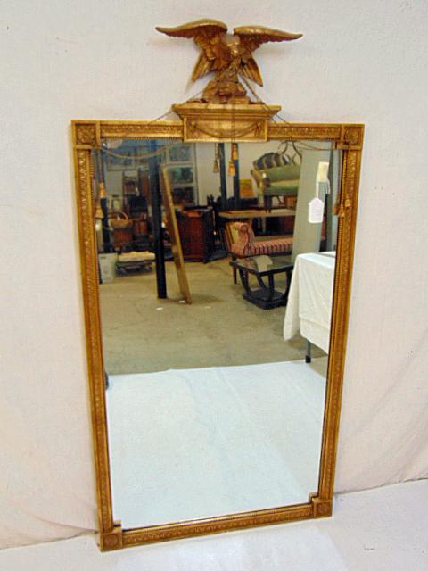 Large gilt framed mirror with eagle, 5 feet tall, 31" (1 of 4)