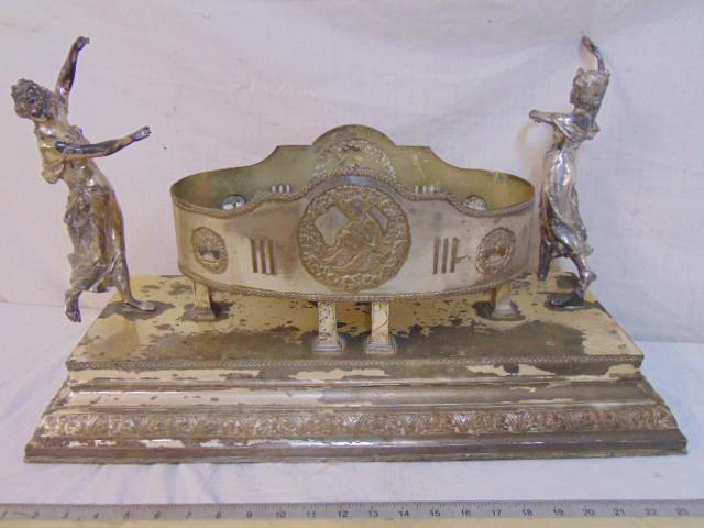 Silverplate planter, center piece, planter flanked by (1 of 5)