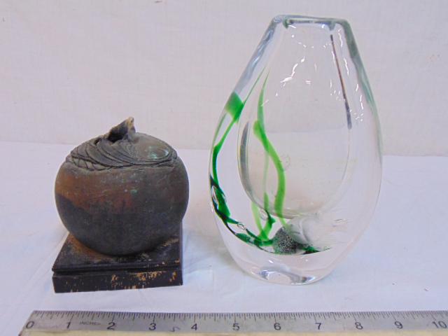 Art Glass vase, Kosta & Raco pot, clear art glass vase (1 of 5)