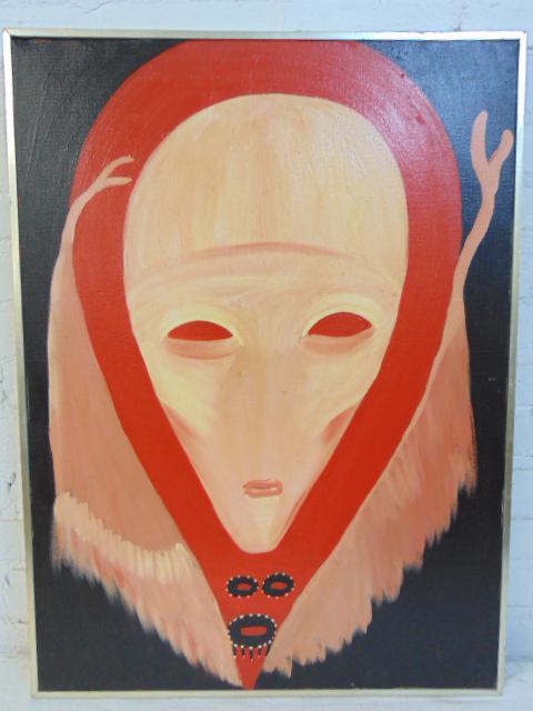 Painting, Louise Abrams, Outsider Art Collection,: Painting, Louise Abrams, Outsider Art Collection, acrylic on canvas, 22" by 30", from the collection of the artist. This lot is part of a large collection of sculpture and paintings from a newly redis