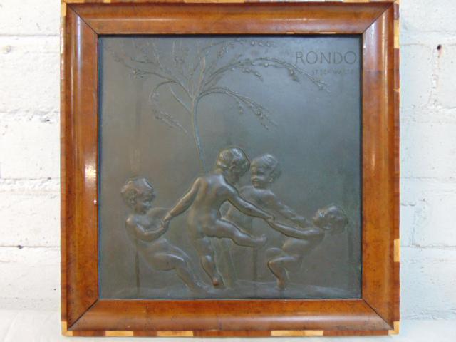Bronze relief plaque, Rondo,St Schwartz, 4 young (1 of 4)