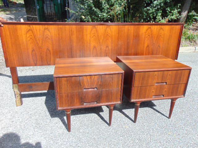Pair Seffle,Swedish nightstands & headboard, stands are (1 of 6)