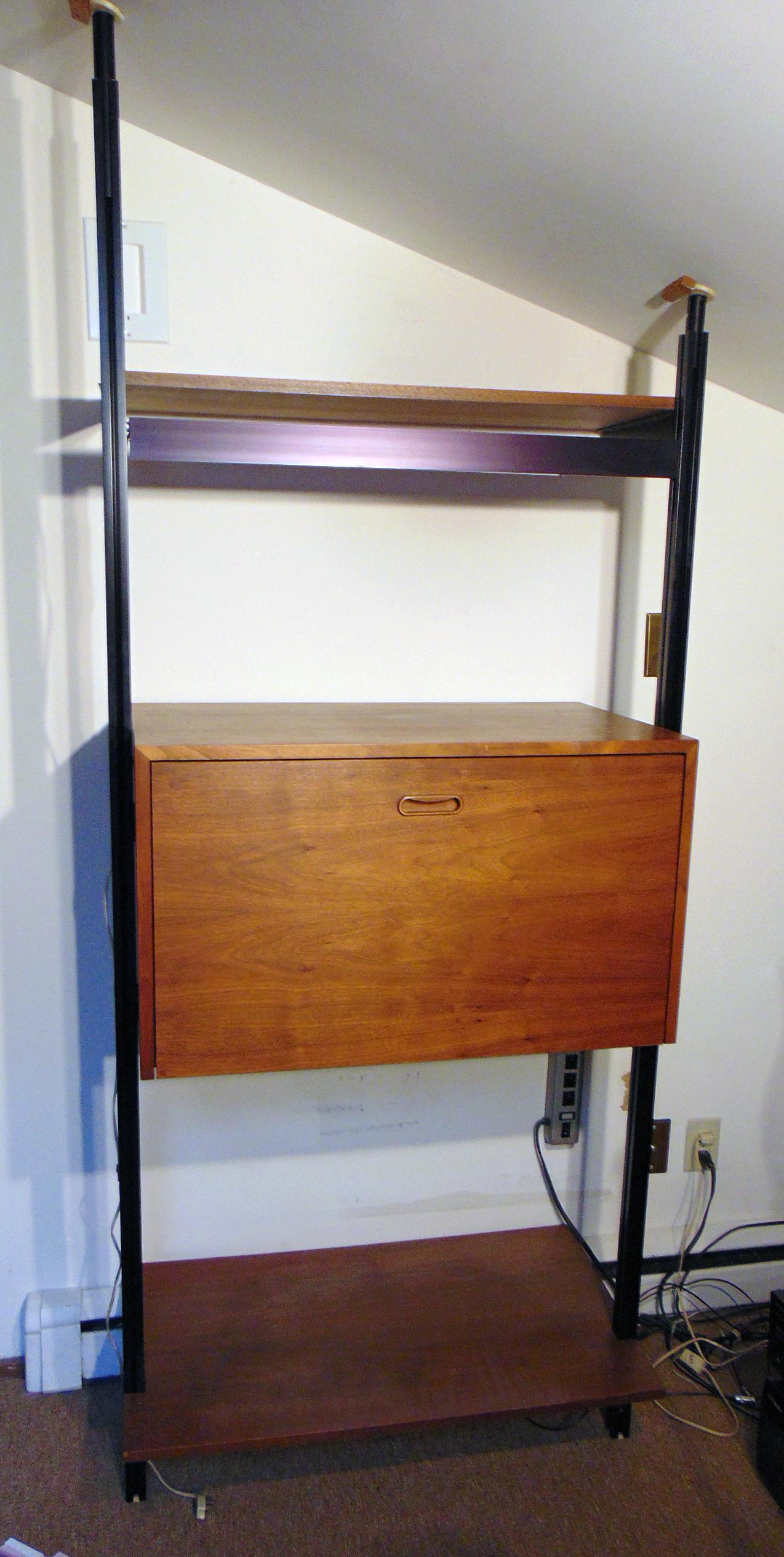 Omni wall unit, shelf, with cabinet & 3 shelves, uneven (1 of 5)