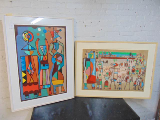 2 lithographs, Mayeu Passa, both signed & numbered, (1 of 10)