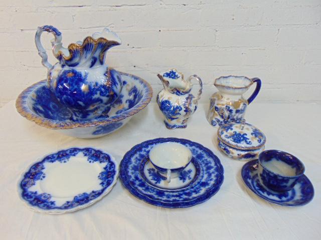 Lot English Flo blue, "Cleopatra", J&G Meakin, Hanley (1 of 9)