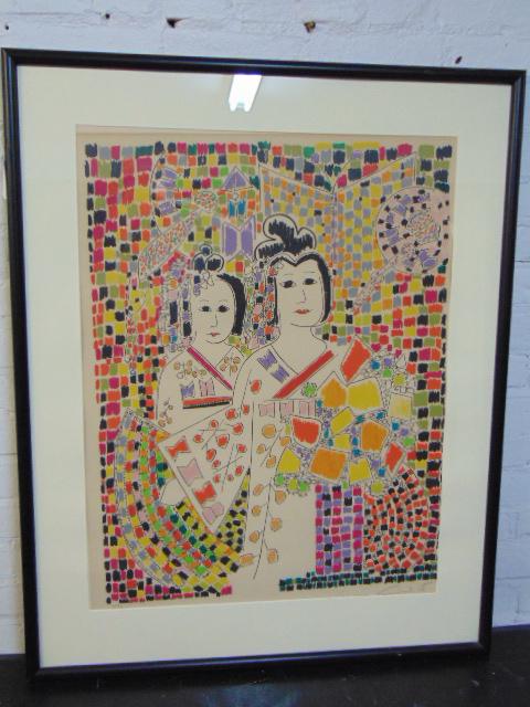 Gloria Vanderbilt lithograph, "Japanese", pencil (1 of 5)