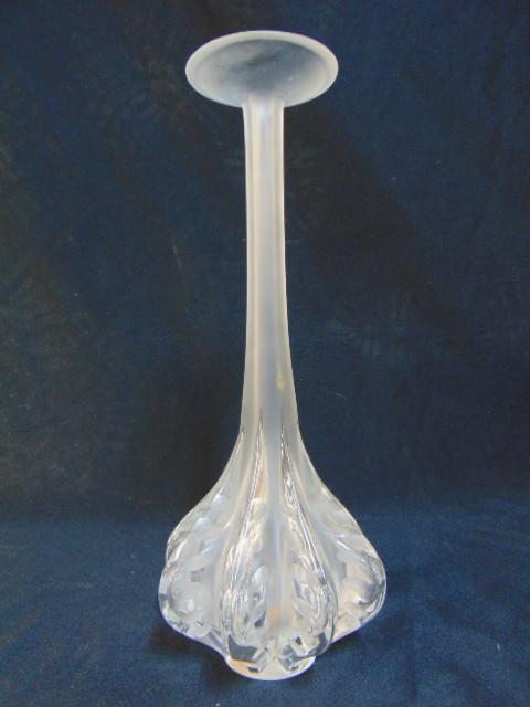 Lalique Claude Soliflore Vase, ribbed base with etched (1 of 6)