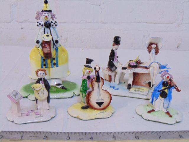 5 Zampiva porcelain figures, Italian, clowns, (1 of 7)