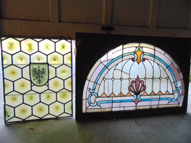 2 leaded windows, stained glass eagle, includes leaded (1 of 5)