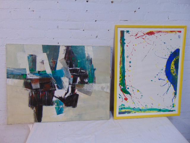 2 paintings, abstract, Anne Mariano, acrylic on canvas (1 of 7)