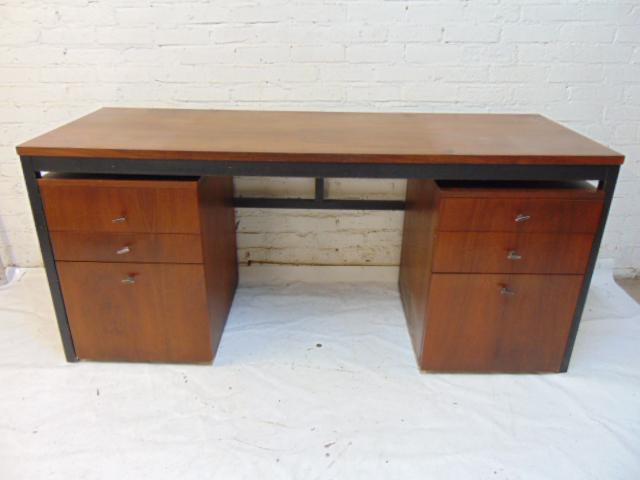 MCM office desk, table with two removable file units, (1 of 8)