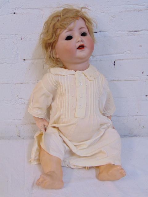 Bisque doll, compo body, numbered, eyes missing, head (1 of 4)