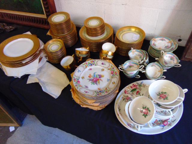 Large lot of porcelain dinnerware, fine china, includes (1 of 11)