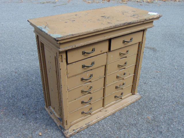 Multi drawer cabinet, painted, 12 drawers, 6 side by (1 of 5)