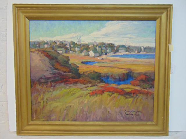 Painting, Anne Ramsdell Congdon, town scene with (1 of 8)