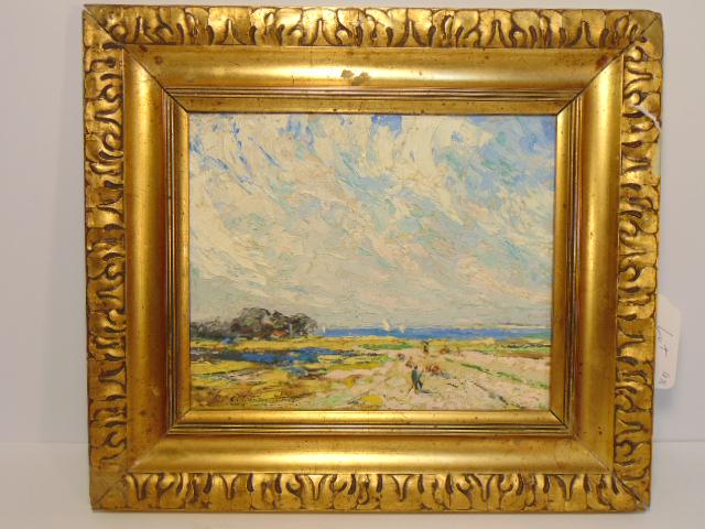 Painting, D. Atherton-Smith, "Vue de Beg Meil", oil on (1 of 6)