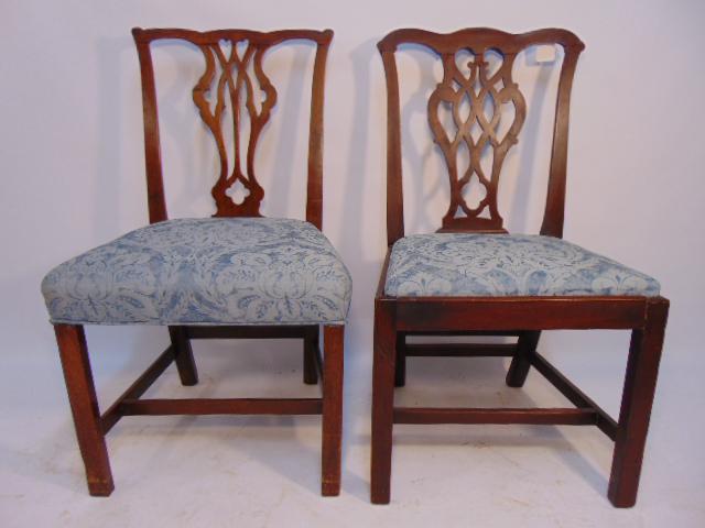 2 period Chippendale side chairs, with upholstered (1 of 11)