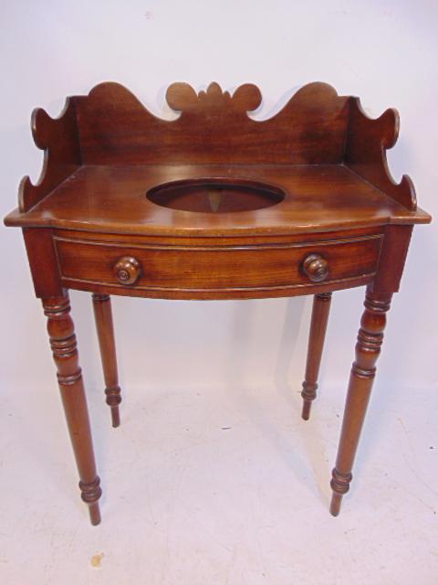 Wash & bowl stand, Sheraton style with false drawer (1 of 3)