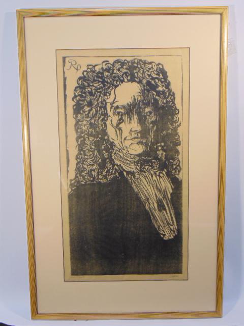 Woodcut print, Leonard Baskin, "Romeyn De Hoogh", (1 of 5)