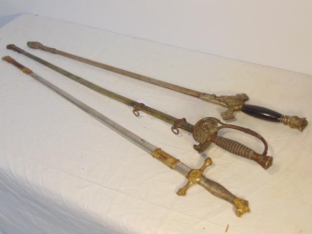 3 swords, Civil War, Model 1872 Cadet Sword, Military (1 of 9)