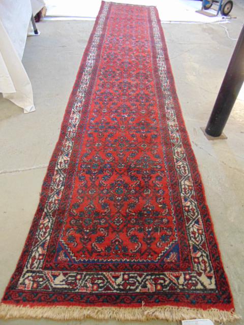 Runner, red with border, carpet is 13'5" by 30" (1 of 6)