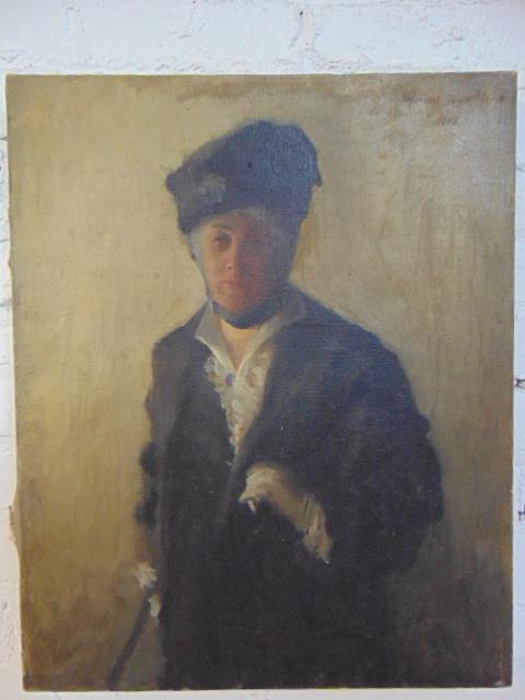 Painting, Marion Boyd Allen, portrait of a lady, oil on (1 of 5)