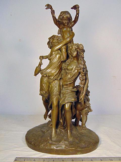 Clodion bronze, Claude Michel, "Bacchanales et amour", (1 of 10)
