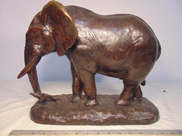 Bronze elephant, Sally Clark, 1933, Roman Bronze Works, (1 of 11)