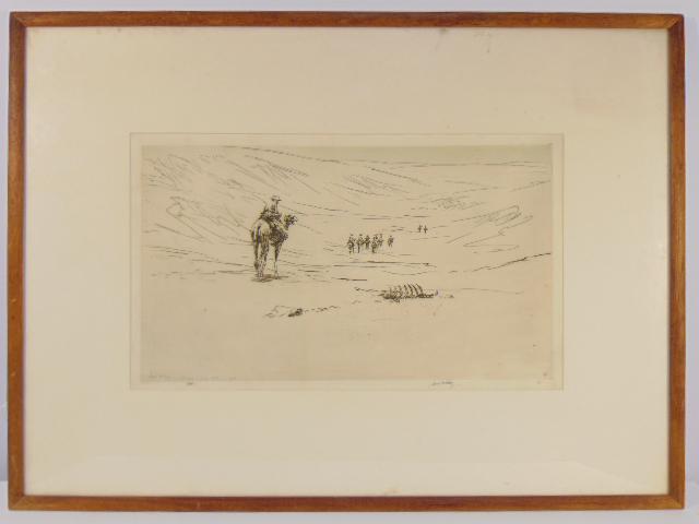 Etching, James McBey, "Desert of Sinai", (plate #2), 8" (1 of 7)