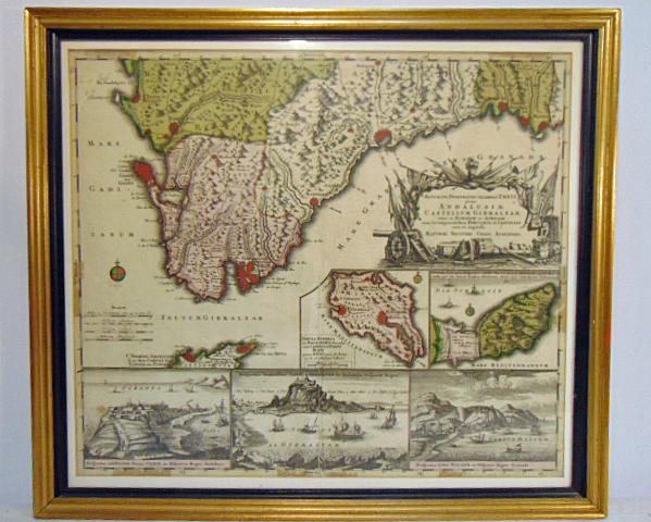Map, Andalusia Castellum Gibraltar, Matthai (Matthias) (1 of 8)