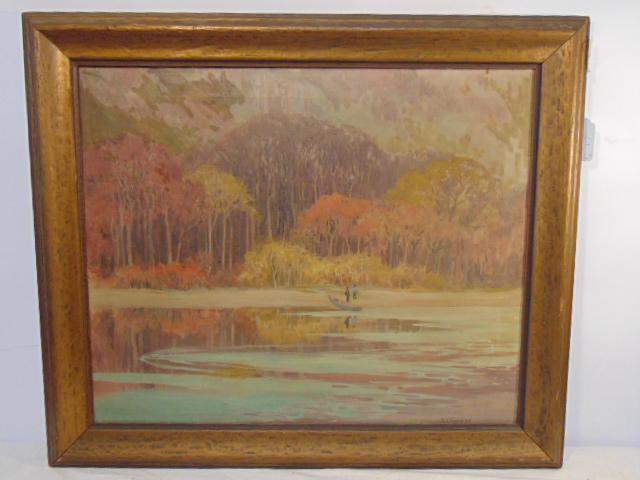 Painting, fall scene, signed R.S. Ferris, 1929, "Fall (1 of 6)