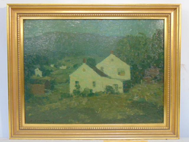 Painting, houses, signed E. Speicher, 1914 (Eugene ?), (1 of 5)