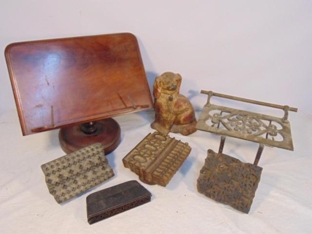 Book stand, doorstop, molds & trivet, small sized brass (1 of 7)