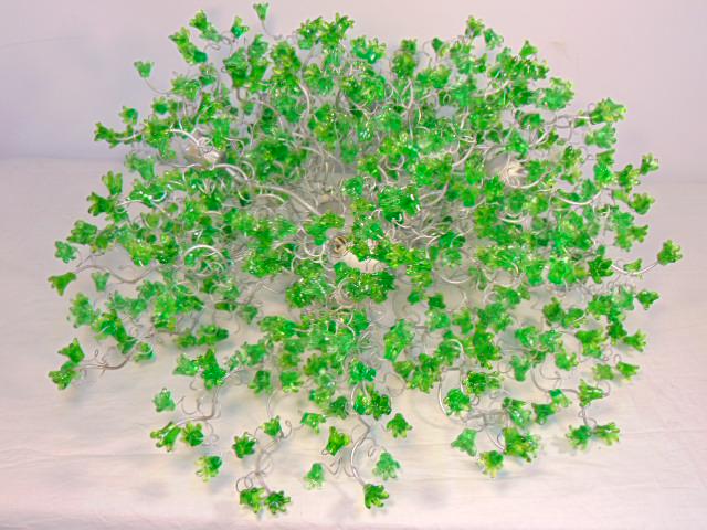 Contemporary ceiling fixture with green plastic floral (1 of 6)