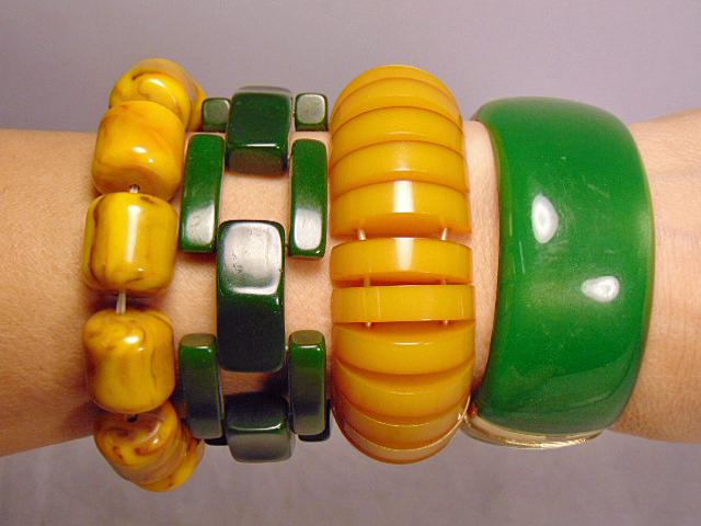 Bakelite Jewelry 4 Vintage Bracelets 2 Butterscotch