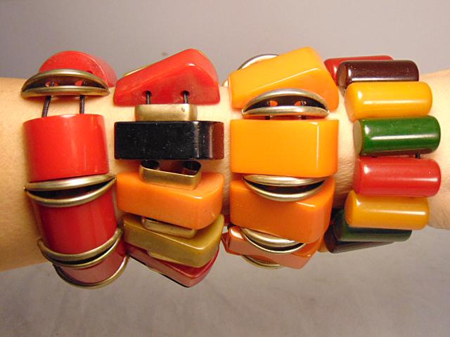 Bakelite Jewelry (4) vintage stretch multi color (1 of 8)