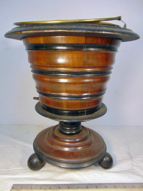 Rare English gas roaster or warmer, carved wood (1 of 8)