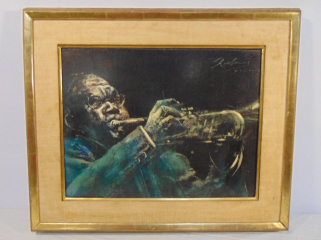 Painting, "Punch Miller", by Noel Rockmore, oil on maso (1 of 6)