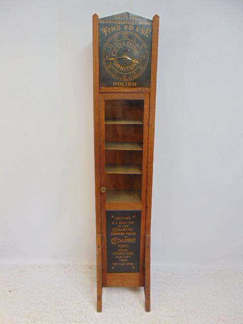 Rare advertising tall clock, "Cedarene Furniture (1 of 10)